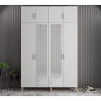 Zerka Concept Açelya Meşe Beyaz 160 cm M8 Portmanto