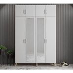 Zerka Concept Açelya Meşe Beyaz 180 cm M8 Portmanto