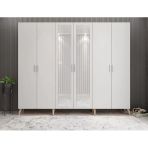 Zerka Concept Açelya Meşe Beyaz 208 cm M6 Portmanto