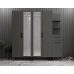 Zerka Concept Açelya Portmanto Vestiyer Ayakkabılık Füme M1 175Cm Montaj Dahil