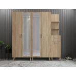 Zerka Concept Açelya Portmanto Vestiyer Ayakkabılık Meşe M1 200Cm Montaj Dahil