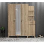Zerka Concept Açelya Portmanto Vestiyer Ayakkabılık Meşe M3 160Cm Montaj Dahil