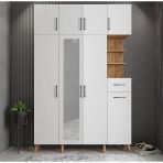Zerka Concept Açelya Portmanto Vestiyer Çam Beyaz140 Cm M11