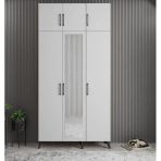 Zerka Concept Açelya Portmanto Vestiyer Füme Beyaz 105 Cmm5