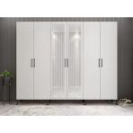 Zerka Concept Açelya Portmanto Vestiyer Füme Beyaz 208 Cm M6