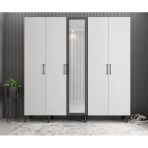 Zerka Concept Açelya Portmanto Vestiyer Füme Beyaz - Montaj Dahil 225Cm M12