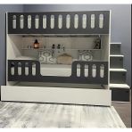 Zerka Concept Astana %100 Mdf Yavrulu Seyyar Merdivenli Ranza Ab1