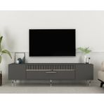 Zerka Concept Bakü Tv Sehpası Tv Ünitesi Antrasit Gümüş