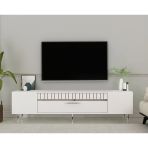 Zerka Concept Bakü Tv Sehpası Tv Ünitesi Beyaz Gümüş