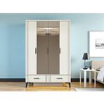 Zerka Concept Belissa 4 Kapaklı Çekmeceli MDF Beyaz Gardrop