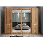Zerka Concept Bella Sürgü Kapaklı Ceviz 240 cm Gardrop