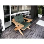 Zerka Concept Berlin Masif Ahşap Bahçe Balkon Koltuk Kestane Ağacı - 1 Adet Tekli Koltuk Haki Yeşil A.t