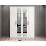 Zerka Concept Bevel 4 Kapaklı Gizli Çekmeceli Beyaz 180 cm Gardrop
