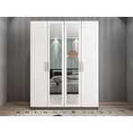 Zerka Concept Bevel 4 Kapaklı Gizli Çekmeceli Füme Beyaz 160 cm Gardrop