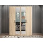 Zerka Concept Bevel 4 Kapaklı Gizli Çekmeceli Meşe 180 cm Gardrop