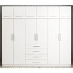 Zerka Concept Biray 12 Kapaklı Beyaz 208 cm Gardrop