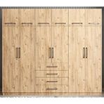 Zerka Concept Biray 12 Kapaklı Çam 208 cm Gardrop