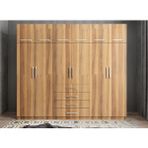 Zerka Concept Biray 12 Kapaklı Ceviz 208 cm Gardrop