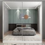 Zerka Concept Bodrum Sürgü Kapaklı Beyaz Dolap Gardırop