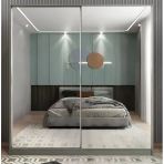 Zerka Concept Bodrum Sürgü Kapaklı Füme Dolap Gardırop