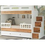 Zerka Concept Buket Mdf Çelik Profilli Yavrulu Ranza Çam Beyaz M2 90 X 190 Cm