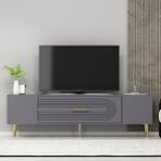 Zerka Concept Camilla Tv Sehpası Tv Ünitesi Antrasit Altın
