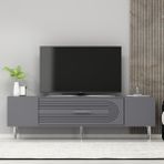 Zerka Concept Camilla Tv Sehpası Tv Ünitesi Antrasit Gümüş