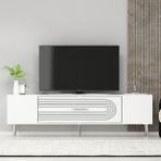 Zerka Concept Camilla Tv Sehpası Tv Ünitesi Beyaz Gümüş