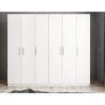 Zerka Concept Cartel 6 Kapaklı Gizli Çekmeceli Beyaz Gardırop Dolap