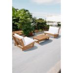 Zerka Concept Conforlove Bahçe Balkon Masif Kestane Ahşap 2 Adet Tekli Koltuk ve Orta Sehpa