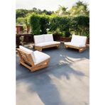 Zerka Concept Conforlove Bahçe Balkon Masif Kestane Ahşap Koltuk 1 Adet İkili 2 Adet Tekli Koltuk