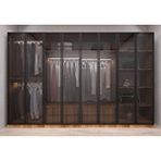Zerka Concept Dante Reflekte Cam 8 Kapaklı Ceviz 280 cm Gardrop