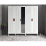 Zerka Concept Dustin Membran 5 Kapaklı Portmanto Montaj Dahil Beyaz 200 Cm