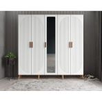 Zerka Concept Dustin Membran 5 Kapaklı Portmanto Montaj Dahil Çam Beyaz 175 Cm