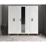 Zerka Concept Dustin Membran 5 Kapaklı Portmanto Montaj Dahil Meşe Beyaz 200 Cm