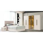 Zerka Concept Fiabella Mdf Membran 6 Kapaklı Reflekte Camlı Gardırop Ve Yatak Odası Takımı