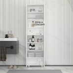 Zerka Concept Firan Mdf 6 Raflı Çok Amaçlı Mutfak Banyo Ayakkabılık Dolabı 50 cm - Beyaz