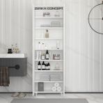 Zerka Concept Firan Mdf 6 Raflı Çok Amaçlı Mutfak Banyo Ayakkabılık Dolabı 60 cm - Beyaz