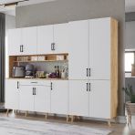Zerka Concept Gale Kahve Köşesi Çok Amaçlı Dolap Kiler Mutfak Dolabı Çam Beyaz 240Cm Çam - Beyaz
