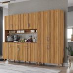 Zerka Concept Gale Kahve Köşesi Çok Amaçlı Dolap Kiler Mutfak Dolabı Ceviz 240 Cm Ceviz