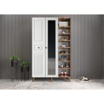 Zerka Concept Greta Membran 3 Kapaklı Portmanto Montaj Dahil Ceviz Beyaz 120 Cm