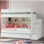 Zerka Concept Grey Mdf Çelik Profilli Yavrulu Ranza Beyaz M1...