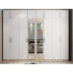 Zerka Concept Hugo 8 Kapaklı Meşe Beyaz 278 CM Gardırop
