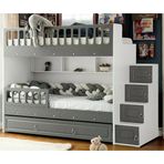 Zerka Concept Kardelen Mdf Çelik Profilli Yavrulu Ranza Antrasit Beyaz M2 90 X 190 Cm