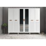 Zerka Concept Letto Membran 6 Kapaklı Portmanto Montaj Dahil Beyaz 210 Cm
