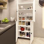 Zerka Concept Lier Mdf 6 Raflı Çok Amaçlı Mutfak Banyo Ayakkabılık Dolabı 70 Cm