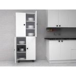 Zerka Concept Lier Mdf 6 Raflı Çok Amaçlı Mutfak Banyo Ayakkabılık Dolap 60 cm - Beyaz