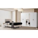 Zerka Concept Lilyum Tamamı Mdf 6 Kapaklı Membran Gardırop Ve Yatak Odası Takımı