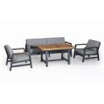 Zerka Concept Madera Alüminyum Bahçe Balkon Oturma Grubu 3+1+1+Masa Gri