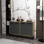 Zerka Concept Marden Konsol Tv Sehpası Tv Ünitesi Meşe Gövde Antrasit Kapak - Safir Meşe - Antrasit
